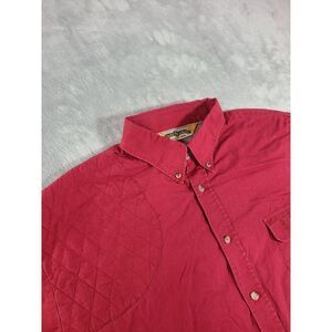 Bob Allen Shooting Shirt Mens Large Red Shoulder‎ Patch Long Sleeve Hunting